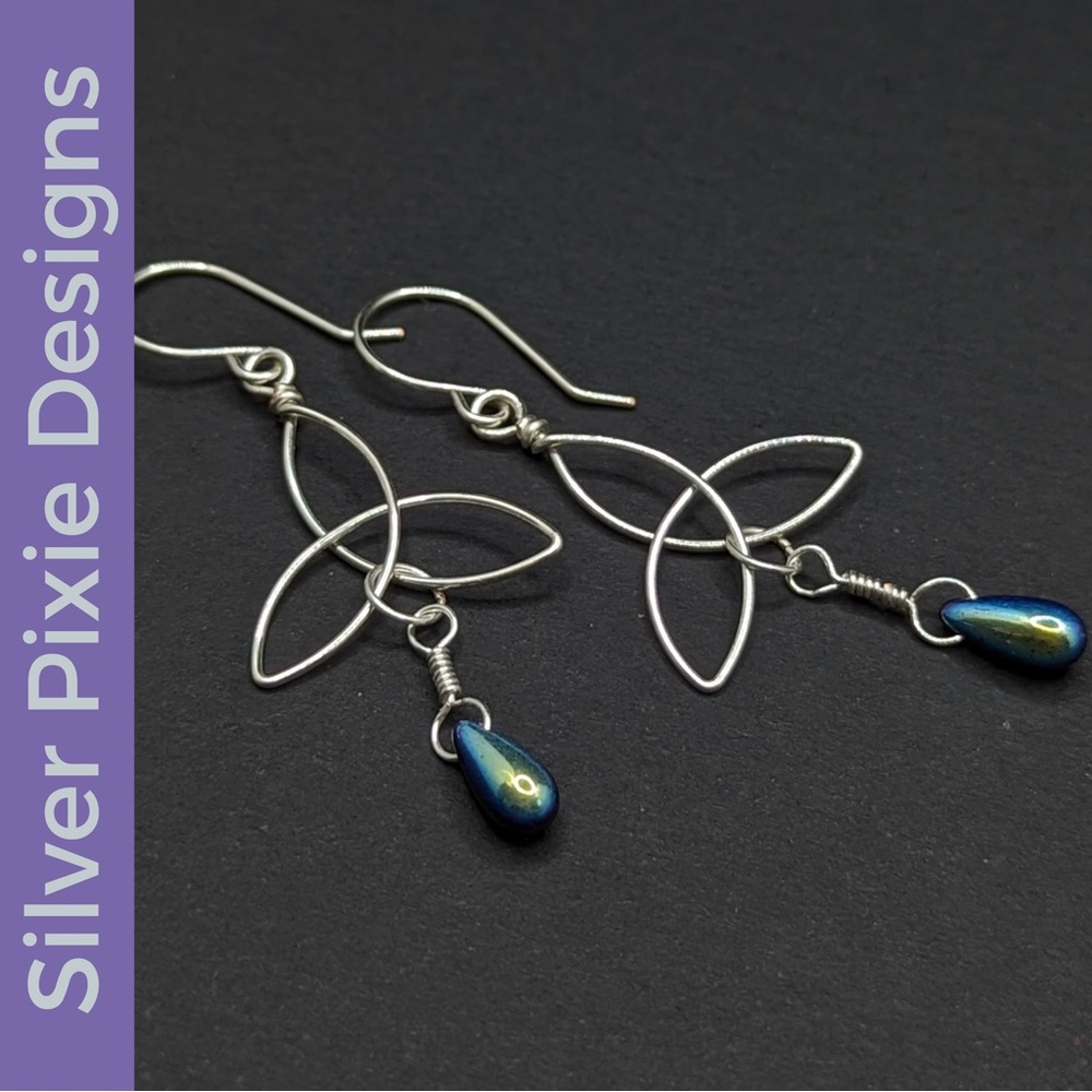 Handcrafted Trinity Knot Drops Earrings